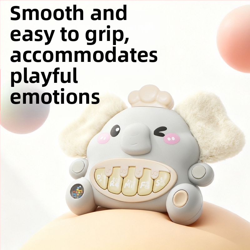 Baba elefánt formájú elektronikus zongorajáték – korai oktatásra szánt interaktív zenei eszköz 0–3 éveseknek, fejleszti az érzékelést és a kéz–szem koordinációt