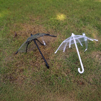 Prozirni mini kiš za lutke (BJD) – PVC platno, 6 rebara, vlaknaste rebara, plastična drška, UPF > 50