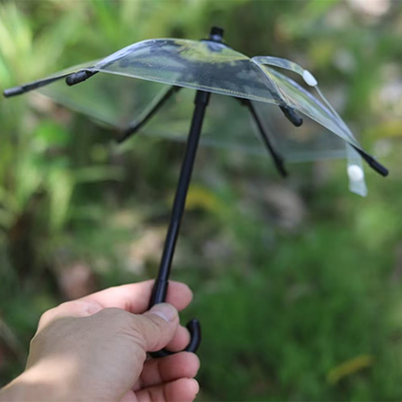 Prozirni mini kiš za lutke (BJD) – PVC platno, 6 rebara, vlaknaste rebara, plastična drška, UPF > 50