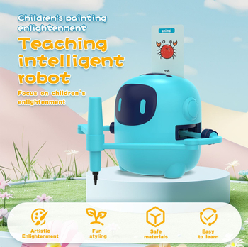 Pametan automatski robot za crtanje za ranu edukaciju s LCD zaslonom, plastično kućište, 1 kg, lithium baterija, za djecu 4-6 godina