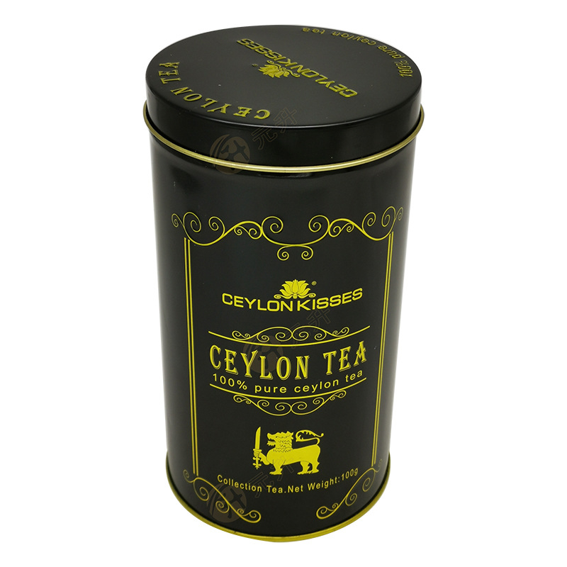 Κυκλικό κουτί από λαμαρίνα για συσκευασία καφέ και τσαγιού, offset εκτύπωση, εξατομικευμένη συσκευασία δώρου