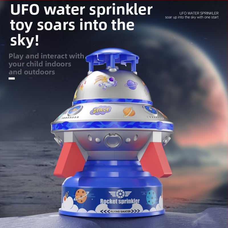Vodena igračka: UFO raketa raspršivač s okretanjem, uzletom na mjestu, lebdenjem i svjetlećim efektom