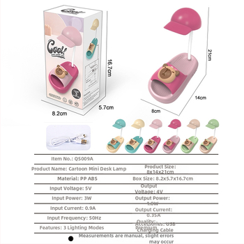 Капибара тематична USB бюро лампа и нощна светлина — 220V, PVC абажур и държач, бутонен превключвател, възможност за персонализиран логотип, китайски стил