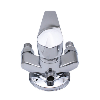 Háromszög zuhanycsaptelep fürdőszobába, cinköntvény, kerámiás szeleptest, 15 mm szelepülés átmérője, bemenet/kimenet 15 mm, kettős felépítés