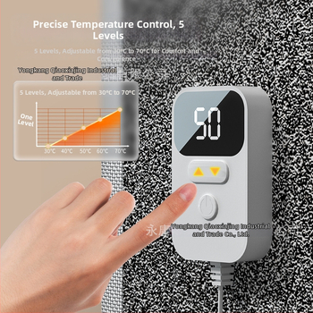 Θερμαντικό πόδι γραφείου, κάτω από το γραφείο, με μηχανικό τηλεχειριστήριο διπλής χρήσης, 220V, 50W, θέρμανση μέσω πρίζας, διακόπτης αφής