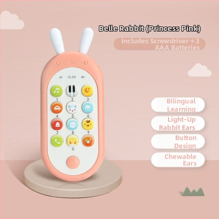 Dječji telefon igračka - Glazba i reakcija na dodir, edukativna igračka - Plastika/guma, baterijsko napajanje, model YZ19, za uzrast 0-3 godina
