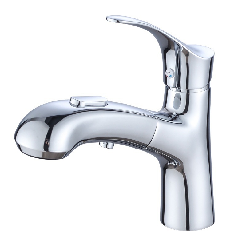 Réz anyagú behúzható mosdócsaptele, modell V3338, kerámiapatron, működési hőmérséklet 0–90°C, névleges nyomás 1,0 MPa