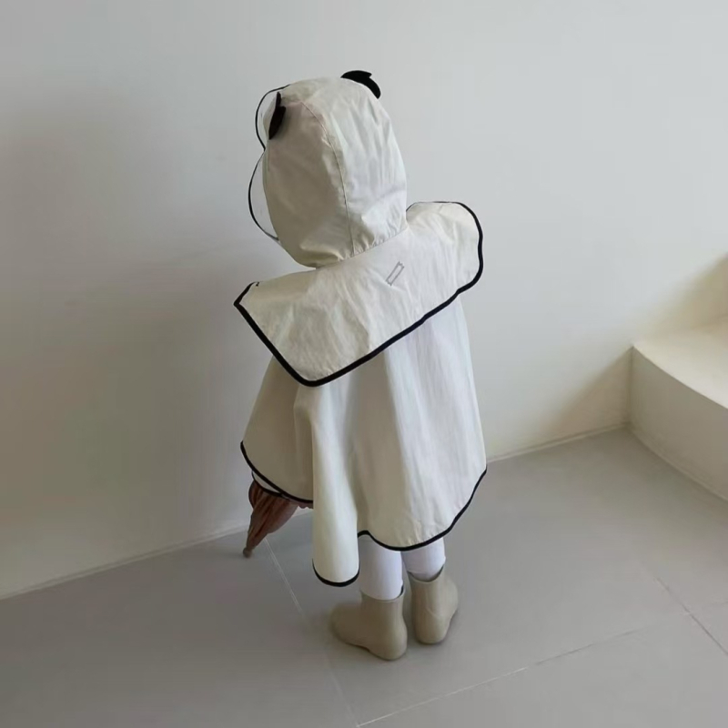 Dječji kišni pončo za vanjsku upotrebu, vodootporan Oxford materijal, debeli materijal, 3D uši, zatvarač i prednji rub