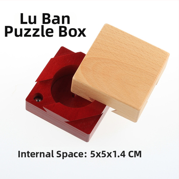 Drevená Kongming/Luban zámková krabička – puzzle na otvorenie, DIY, pre 7–14 rokov