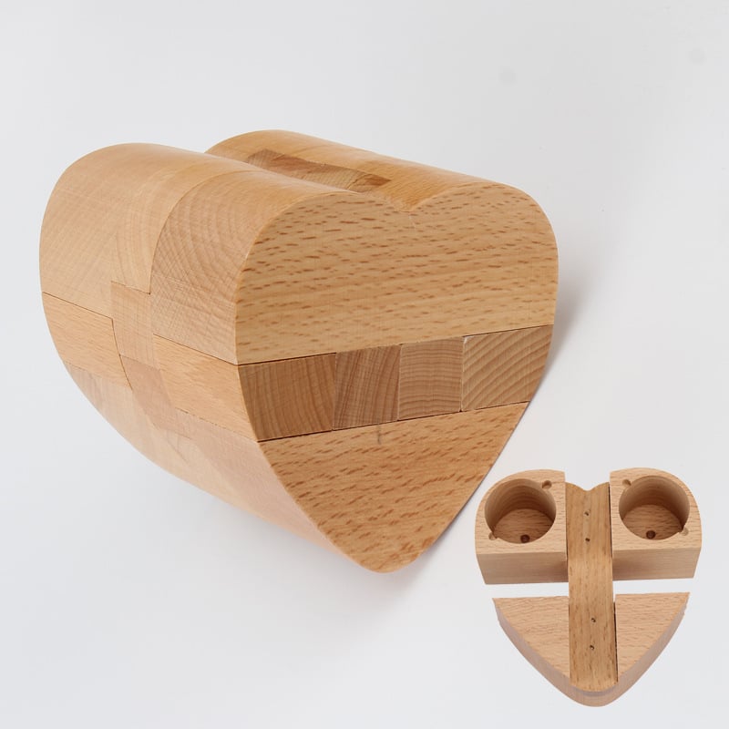 Fából készült Kongming záras rejtvénydoboz – Luban zár, kinyitható puzzle, DIY, 7–14 éveseknek