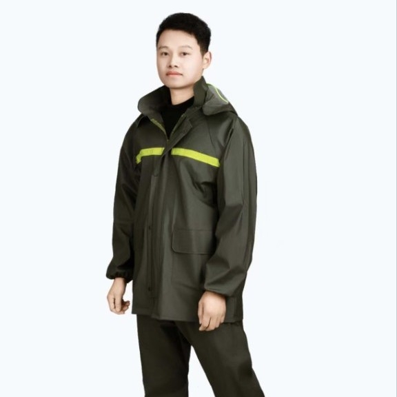Σετ αδιάβροχου μπουφάν και παντελόνι για διανομέα, πλεκτό ύφασμα, παχύ και διαπνέον, στρώση PVC αδιάβροχη, για ενήλικες, υπαίθρια χρήση