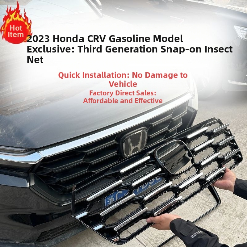 CR-V 23-24 Мрежа против насекоми за радиаторна решетка, монтаж със щипки, защита на водния резервоар, аксесоар за външен вид