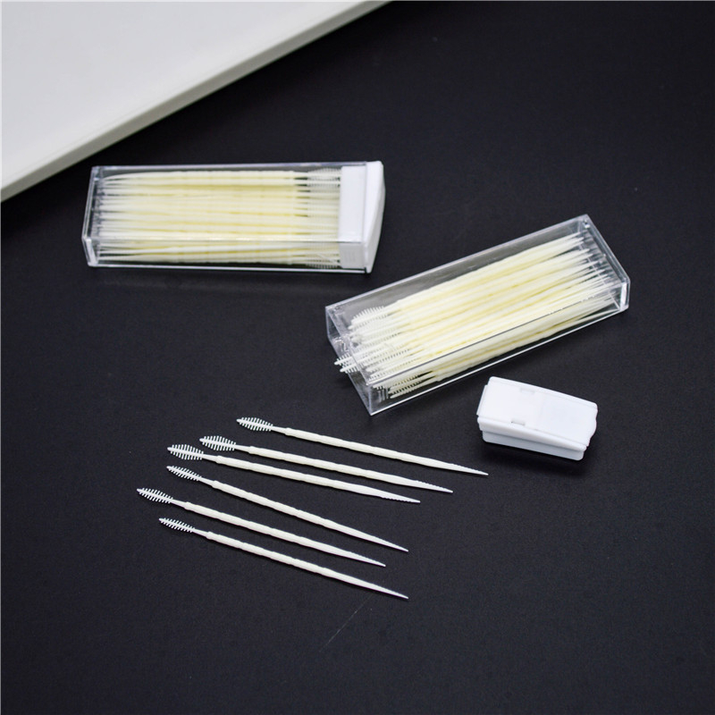 Διαδοντική οδοντόβουρτσα, διπλής κεφαλής με λεπτές τρίχες, 110 τεμάχια σε κουτί, για ενήλικες, ορθοδοντική φροντίδα