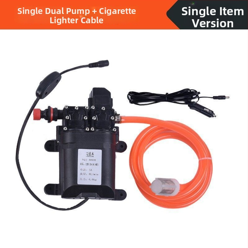 Domáce vysokotlaké inteligentné čerpadlo na umývanie auta, prenosné s dvojitou pumpou (60W, čistá meď, napájanie zo zapaľovača, hadica <10 m, vstupný výkon čerpadla ≤10 kW)