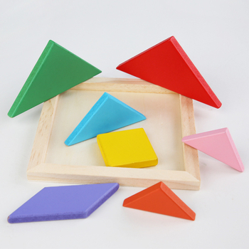 Drvena tangram slagalica za djecu, trodimenzionalna edukativna slagalica od borovine, za uzrast 7–14 godina, DIY moguće, višenamjenska.