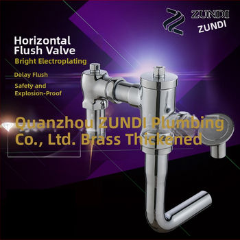 Horizontálny meďný splachovací ventil, model ZD-872, tlak vody 0,2–0,8 MPa, čas splachovania 4–8 s, výstupný priemer 1