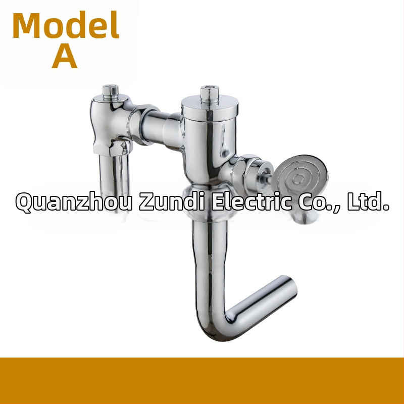 Horizontálny meďný splachovací ventil, model ZD-872, tlak vody 0,2–0,8 MPa, čas splachovania 4–8 s, výstupný priemer 1