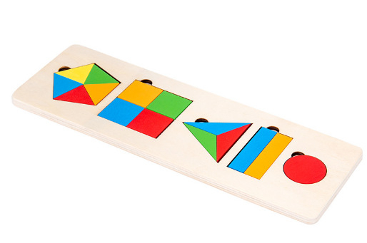 Mu Zhile Geometrijski 3D drveni puzzle blokovi za djecu 4–6 godina