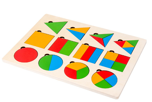 Mu Zhile Geometrijski 3D drveni puzzle blokovi za djecu 4–6 godina