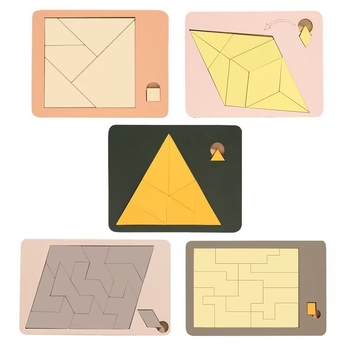 Drveni ravni puzzle za djecu – napredna težina, uzrast 4–6 godina