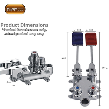Pedálový meďný kohútik pre horúcu a studenú vodu, model 6004, 4 výstupy, CE certifikát