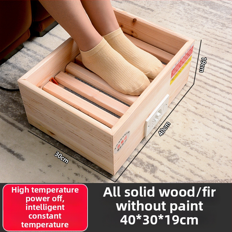 Θερμαντήρας ποδιών με κατασκευή από μασίβ ξύλο, μοντέλο CC-42, ηλεκτρικός θερμαντήρας με χαμηλή κατανάλωση, κατάλληλο για οικιακή και επαγγελματική χρήση (Μοντέλο CC-42, μασίβ ξύλο, Χαμηλή κατανάλωση)