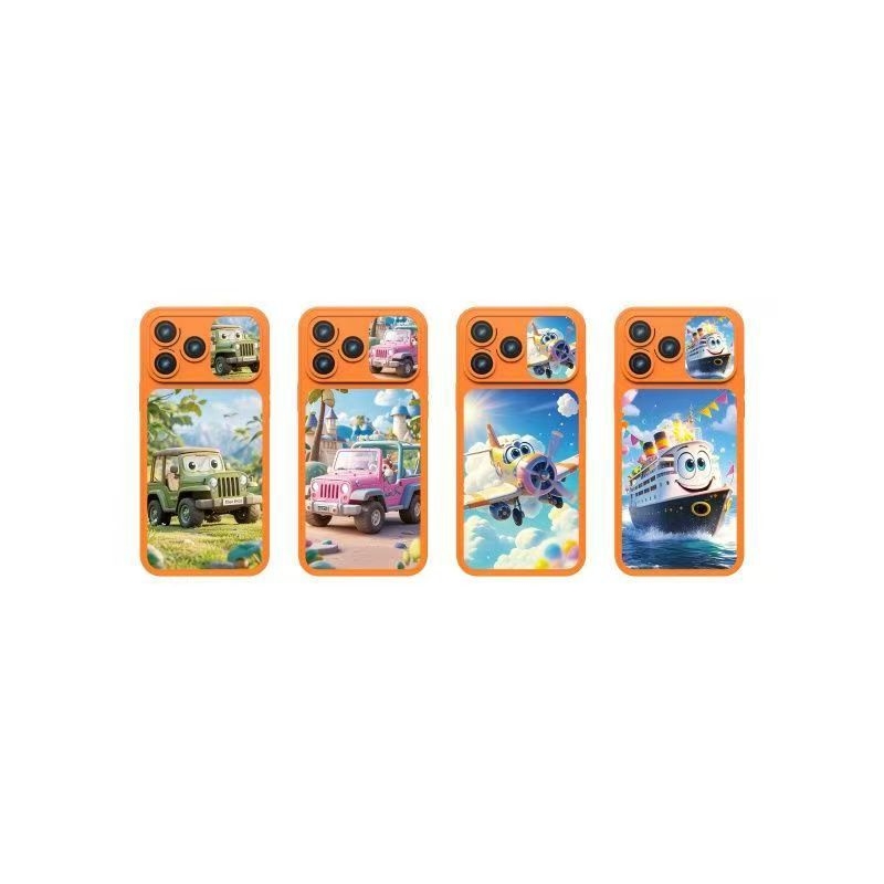 Mașină de povești pentru educație timpurie - Telefon jucărie electric, design inspirat de măr desenat, dezvoltă emoțiile, vederea și inteligența; funcționează cu baterii, pentru vârsta 7-14