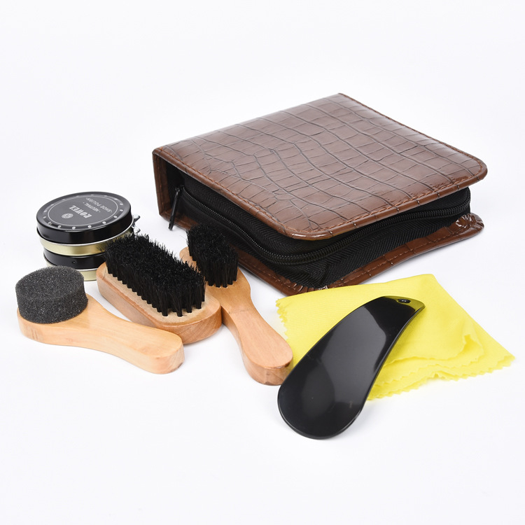 Kožna četka za cipele – set za njegu i dezinfekciju, prilagodljiva obrada, moder minimalistički stil, paket od 40 komada