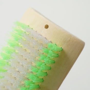 Четка за обувки с дълга дръжка и твърда четина, пластмасова, около 60 г