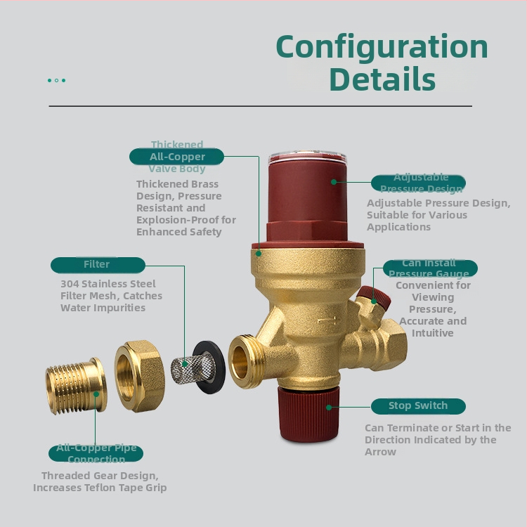 Automatický doplňovací ventil s vizuálnym nastavením pre centrálne klimatizácie a podlahové kúrenie, telo z medi / zliatiny medi, DN15, závit vonkajší/vnútorný, hydraulické ovládanie, jednostranný prietok