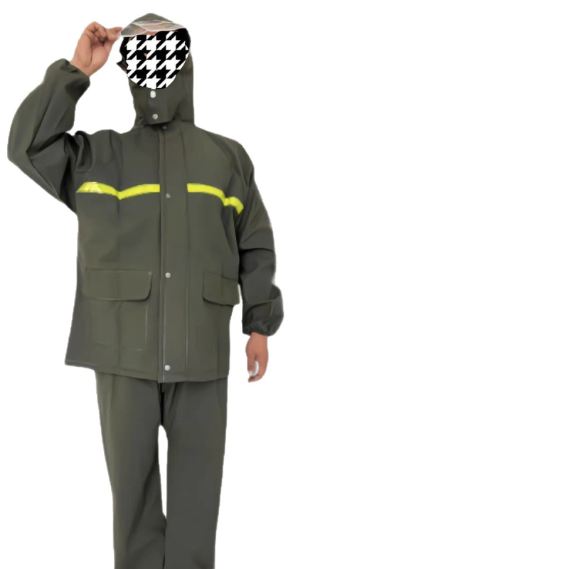 Πόντσο βροχής για ντελιβεράδες, παχυσμένος και ευέλικτος (Derui, Πλεκτό ύφασμα, Υδατοαπωθητικό στρώμα PU κόλλα, Πάχος υφάσματος 36, Προστατευτικό σχέδιο ενός κομματιού)