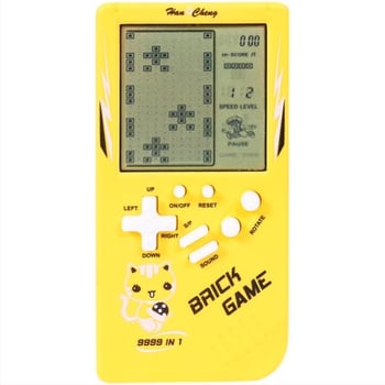 Nagyképernyős Tetris kézi játékkonzol – retro nosztalgikus klasszikus gyerekeknek; műanyag ház; memória nélkül; száraz elemmel működik