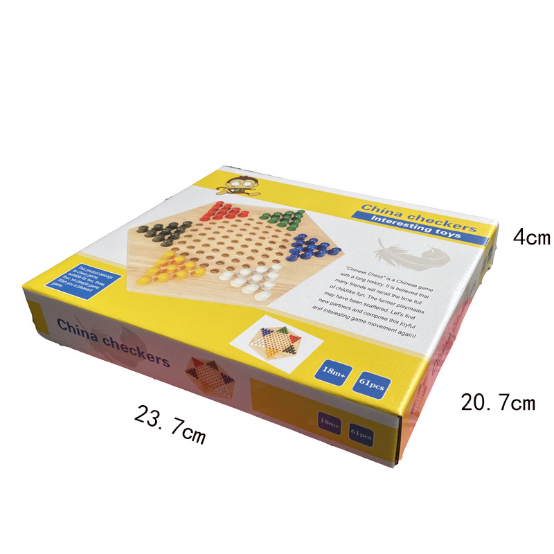 Ξύλινο εξαγωνικό παιχνίδι ντάμα για οικογένεια – εκπαιδευτικό επιτραπέζιο παιχνίδι, ενισχύει την όραση, τον συντονισμό χεριού-ματιού και τη νοητική ανάπτυξη