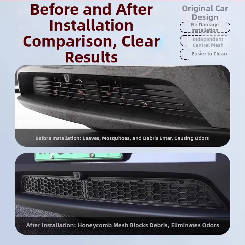 Tesla Model Y Нова версия Инсектираща мрежа за капак и защита на входа на системата за климатизация (ABS)