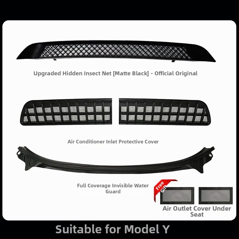 Tesla Model Y Нова версия Инсектираща мрежа за капак и защита на входа на системата за климатизация (ABS)