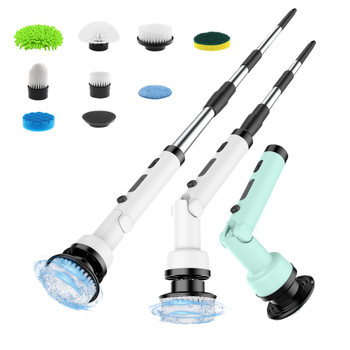 Безжична електрическа почистваща четка с дълга дръжка, сгъваща се и въртяща се за кухня и баня
