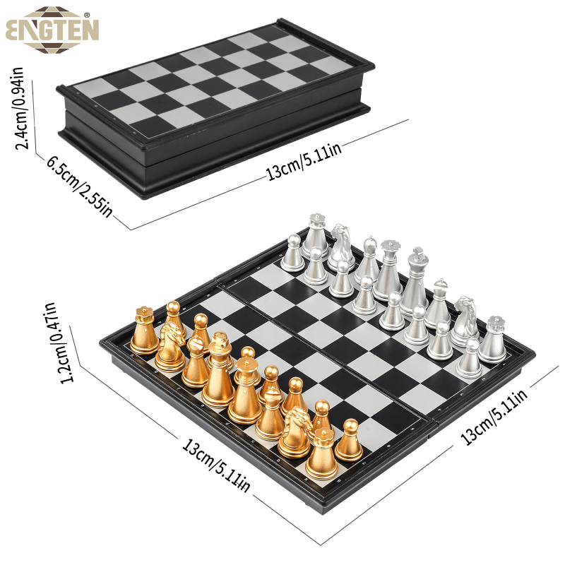Magnetska šahovska igra za djecu - prijenosna obrazovna puzzle igra, razvoj inteligencije, koordinacija ruka-oko, roditelj-dijete učenje (unutarnja i vanjska uporaba)
