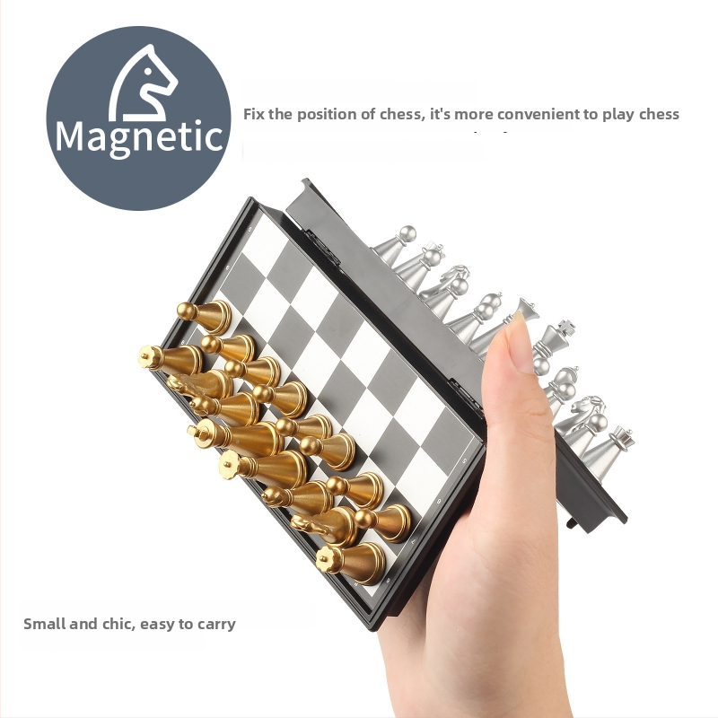 Magnetska šahovska igra za djecu - prijenosna obrazovna puzzle igra, razvoj inteligencije, koordinacija ruka-oko, roditelj-dijete učenje (unutarnja i vanjska uporaba)