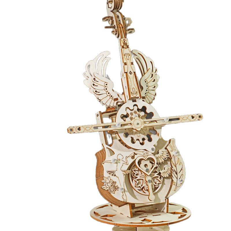 Drvena puzzle kutija s violoncelom i violom – DIY, graviranje