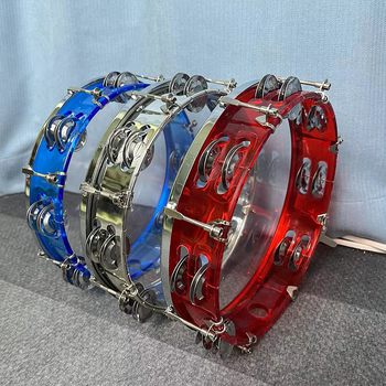 Tamburin Orff instrument, proziran, podesiv dvostruki red; plastično kućište; težina 498–508 g; prikladno za uzrast 7–14 godina