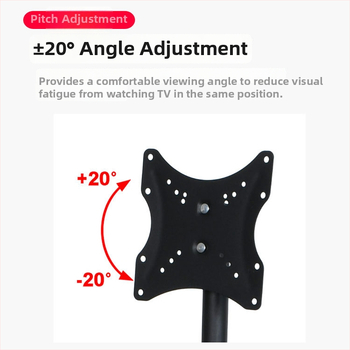 Padlón álló, mozgatható monitor/TV állvány, modell 0037B1, vasból készült tartó, mechanikus vezérlés, falra szerelhető opció nélkül