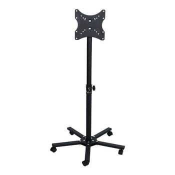 Padlón álló, mozgatható monitor/TV állvány, modell 0037B1, vasból készült tartó, mechanikus vezérlés, falra szerelhető opció nélkül
