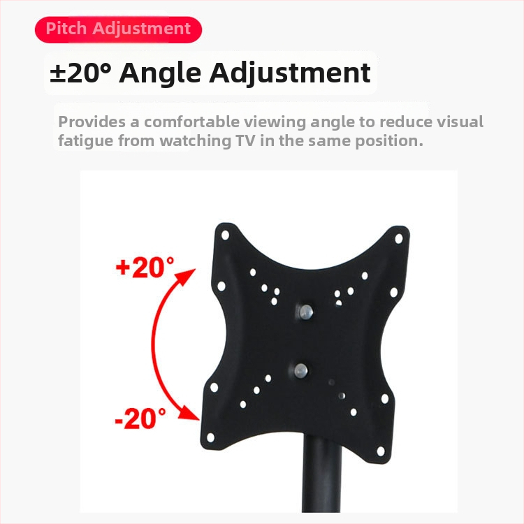 Padlón álló, mozgatható monitor/TV állvány, modell 0037B1, vasból készült tartó, mechanikus vezérlés, falra szerelhető opció nélkül