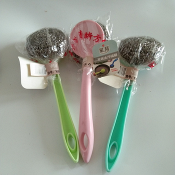 Plastična četka za lonce s kuglom od metalne žice i čistom kuglom