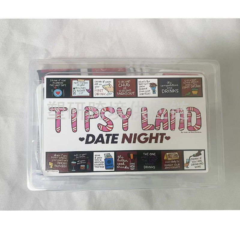 Tipsy Land Party društvena igra — kartična igra za zabavu s prijateljima, materijal papir, pakiranje šarena kutija, uzrast 4–6 godina, za društvene događaje