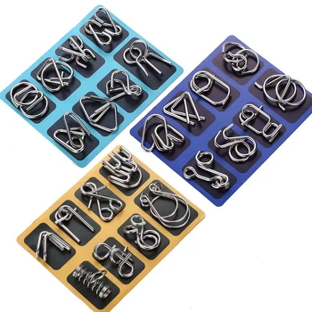 Metalni Kongming Lock / Luban Lock puzzle prsten, za uzrast 7–14 godina, legura konstrukcija, blister pakiranje, pogodan za DIY