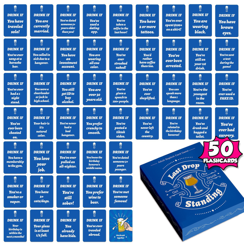 Karte za društvenu igru za zabavu — 50 karata, timska izgradnja, šarena kutija, za uzrast 15–35 godina