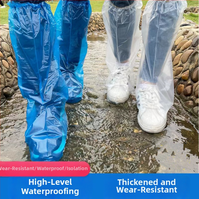Jednorázové nepremokavé návleky na topánky do dažďa, s vysokým dizajnom trubky, pre deti a študentov, z plastu