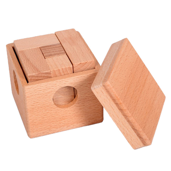 Bukovo drveno Soma kocka, 7-djelni set, u plastičnom pakiranju, puzzle Luban Lock (Kongming Lock), za djecu 4–6 godina, razvija finu motoriku i strpljenje