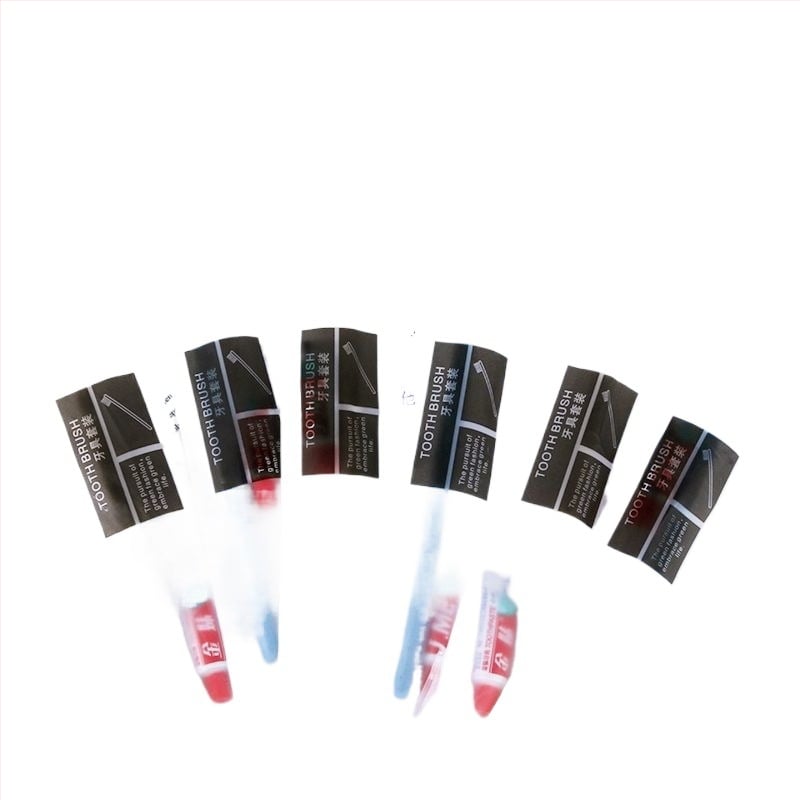 Μονόχρηστο σετ οδοντόβουρτσας και οδοντόκρεμας με τρίχες από άνθρακα μπαμπού, μαλακές τρίχες, ατομικά συσκευασμένο, ιδανικό για ξενοδοχεία, ενοικιαζόμενα δωμάτια και ταξίδια